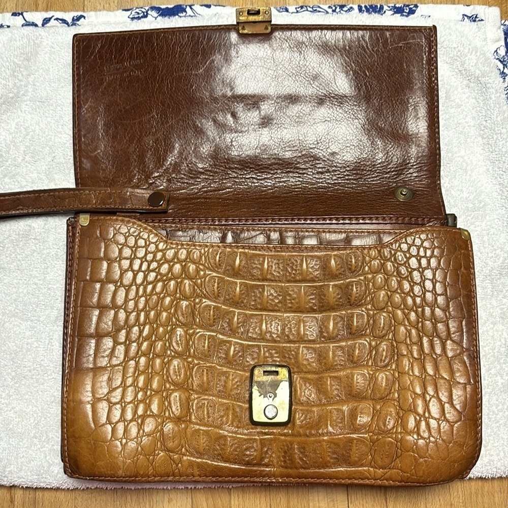 Vintage adpel genuine leather clutch. Made in Italy. - Picture 5 of 16